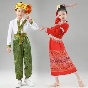 三月三傣族服装儿童男女演出服西双版纳云南衣服男孩少数民族服饰