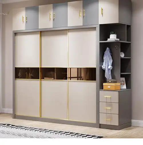 衣柜推拉门家用卧室小户型板式组合现代简约2021新款欧式定制衣橱