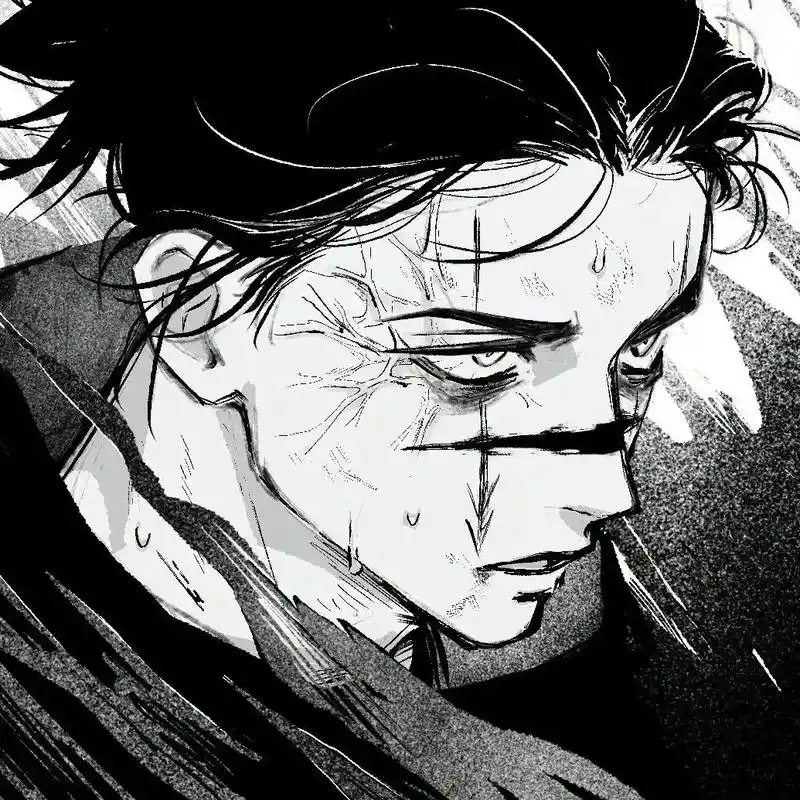 其实雨不大,是风把它搞得很紧张#动漫男头 #黑白头像 #抖音 - 抖音