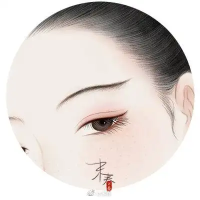 眼睛,古风插画,作者:末春 ,来自微博