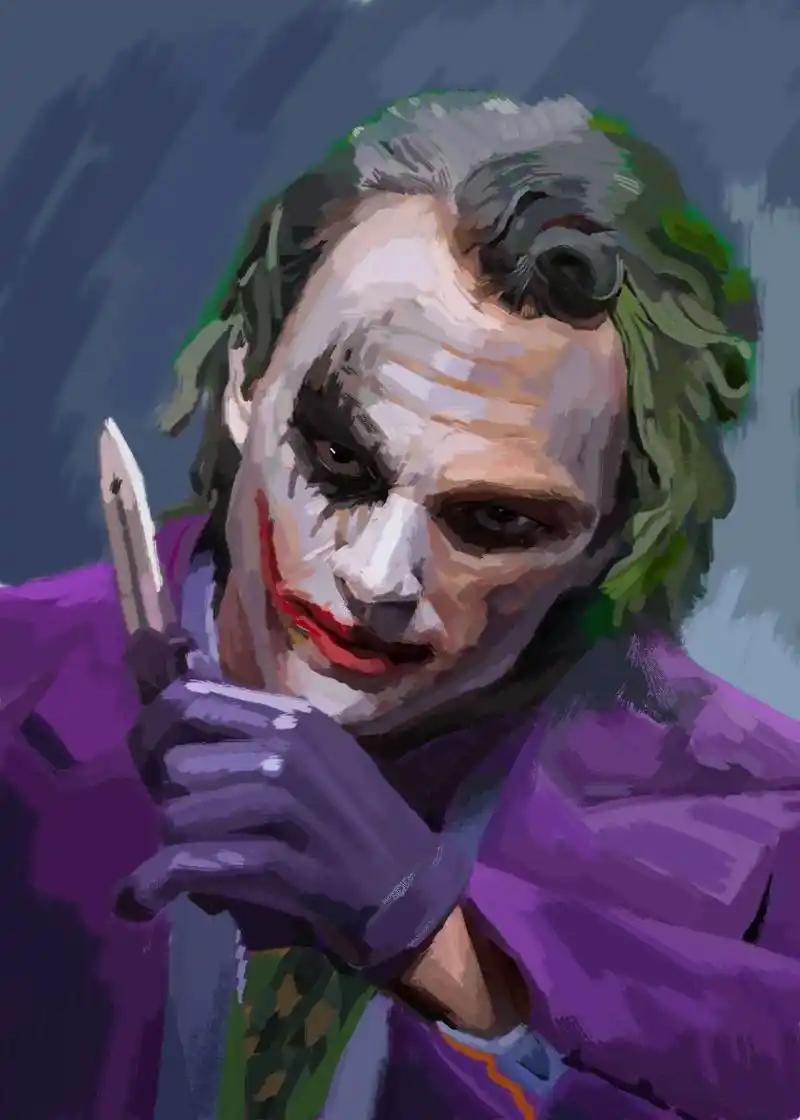 希斯莱杰小丑习作.如题#绘画 #手绘 #画画 #厚涂 - 抖音