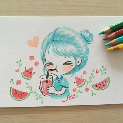 最新80张萌爆彩铅小仙女简笔画超q的小清新一分钟学会保证你没看过