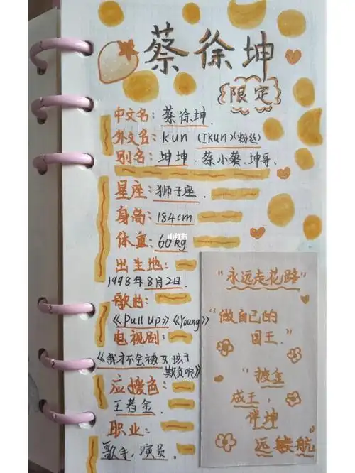 蔡徐坤专属手账