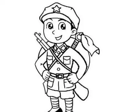 当兵敬礼简笔画