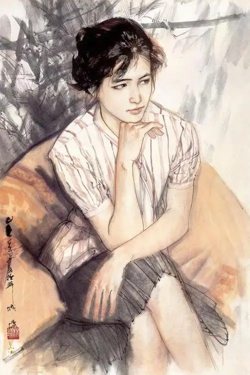 林墉国画作品欣赏:现代人物篇