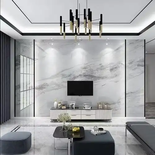 流行的10款现代简约岩板电视背景墙