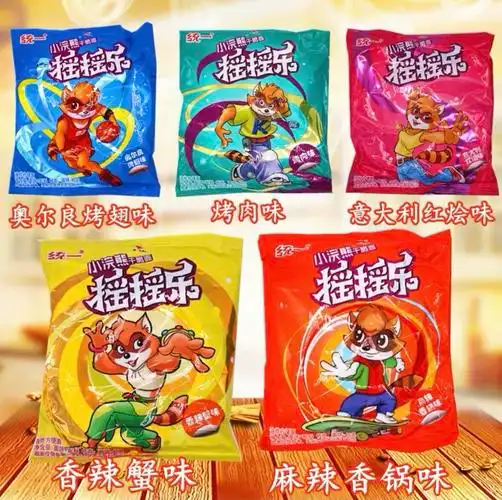 统一小浣熊摇摇乐方便面童年儿时干脆面15袋装五味任搭