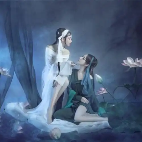 影楼摄影写真主题女古装姐妹闺蜜青蛇白蛇汉服走秀演出服装素青传