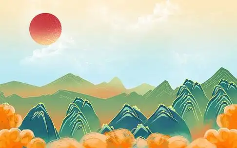 中国风重阳节插画仙鹤古风节气国潮海报背景