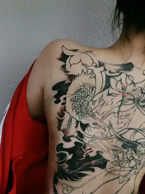 满背_纹身图案手稿图片_石泽的纹身作品集