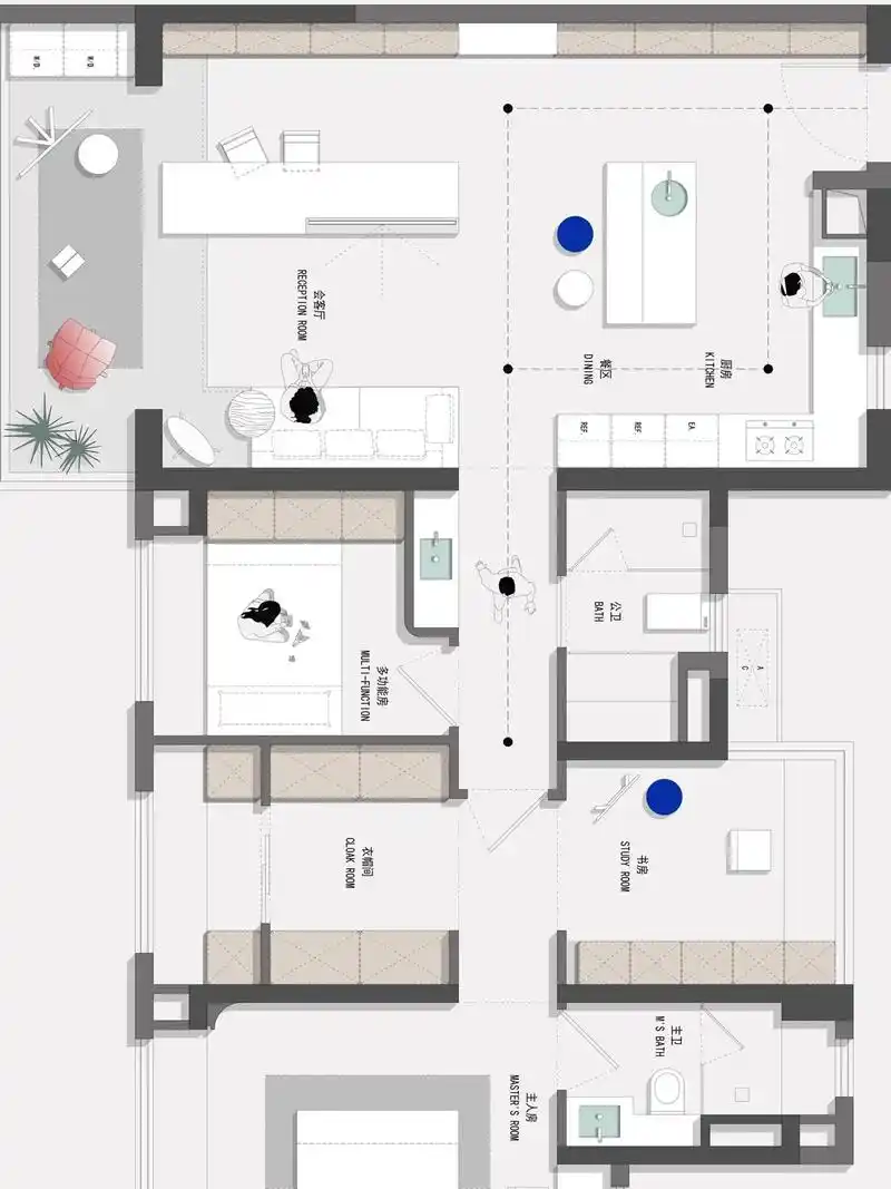 衣帽收纳需求; 71专注室内设计,同一户型不同的生活习惯