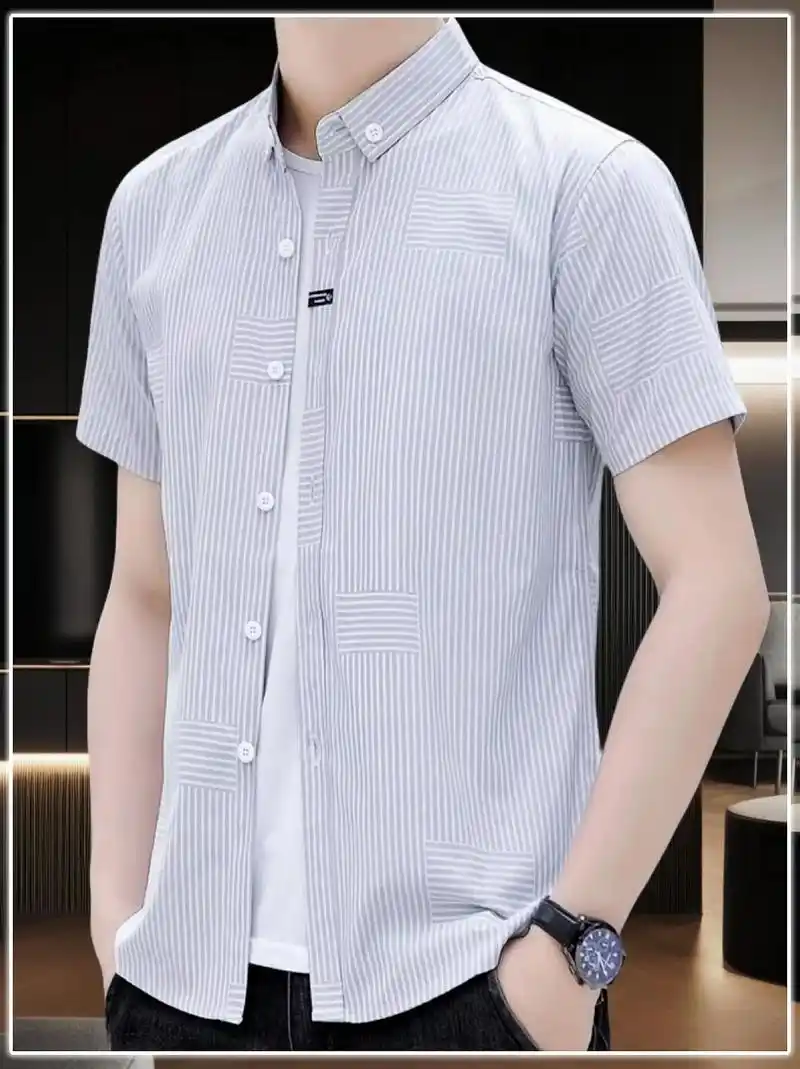 夏日必备!男士条纹衬衫,商务休闲两相宜