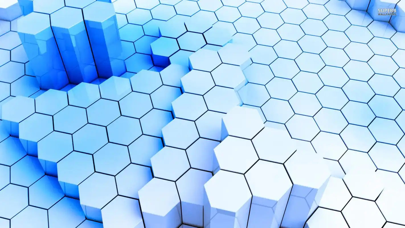 六边形立体3d宽屏桌面壁纸高清大图预览1920x1080_设计创意下载_美桌