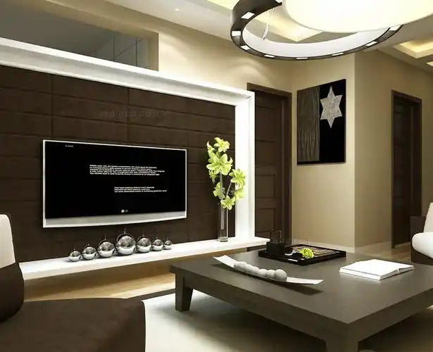 咖啡色背景墙设计效果图 咖啡色电视背景墙装修效果图