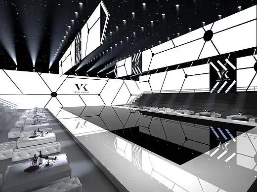 黑白时尚t台秀舞台舞美设计