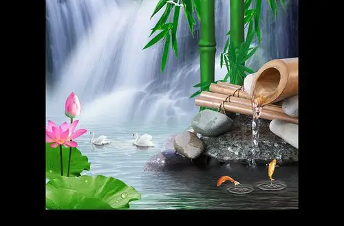 竹子流水中式玄关