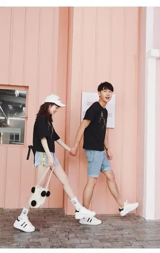 优之良衫qlz情侣装简约夏装2018新款短袖t恤女宽松学生显瘦上衣-tmall