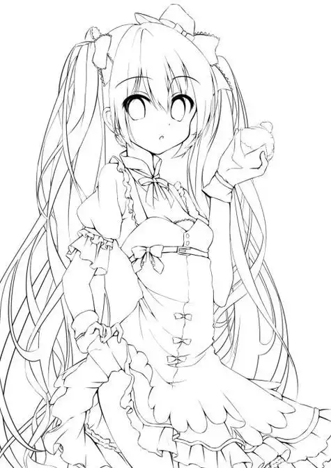 アへミク线画p站二次元线画线稿手绘初音未来miku