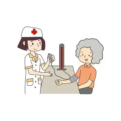 手绘全国高血压日预防高血压治疗高血压量血压卡通医疗免扣矢量量血压