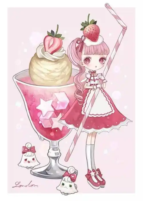 q版动漫超可爱甜点小女孩