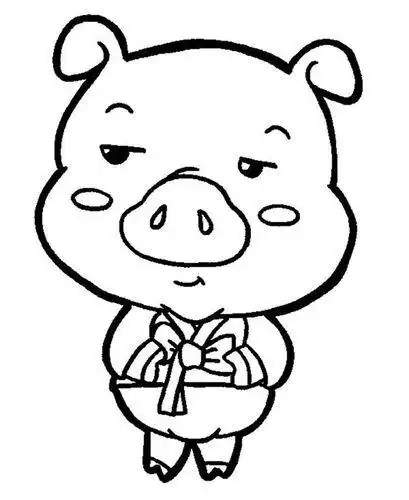 卡通小猪简笔画