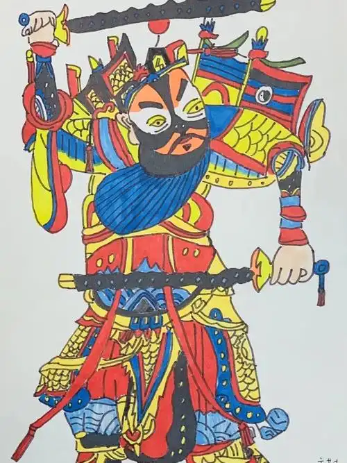 儿童美术春节主题课程门神