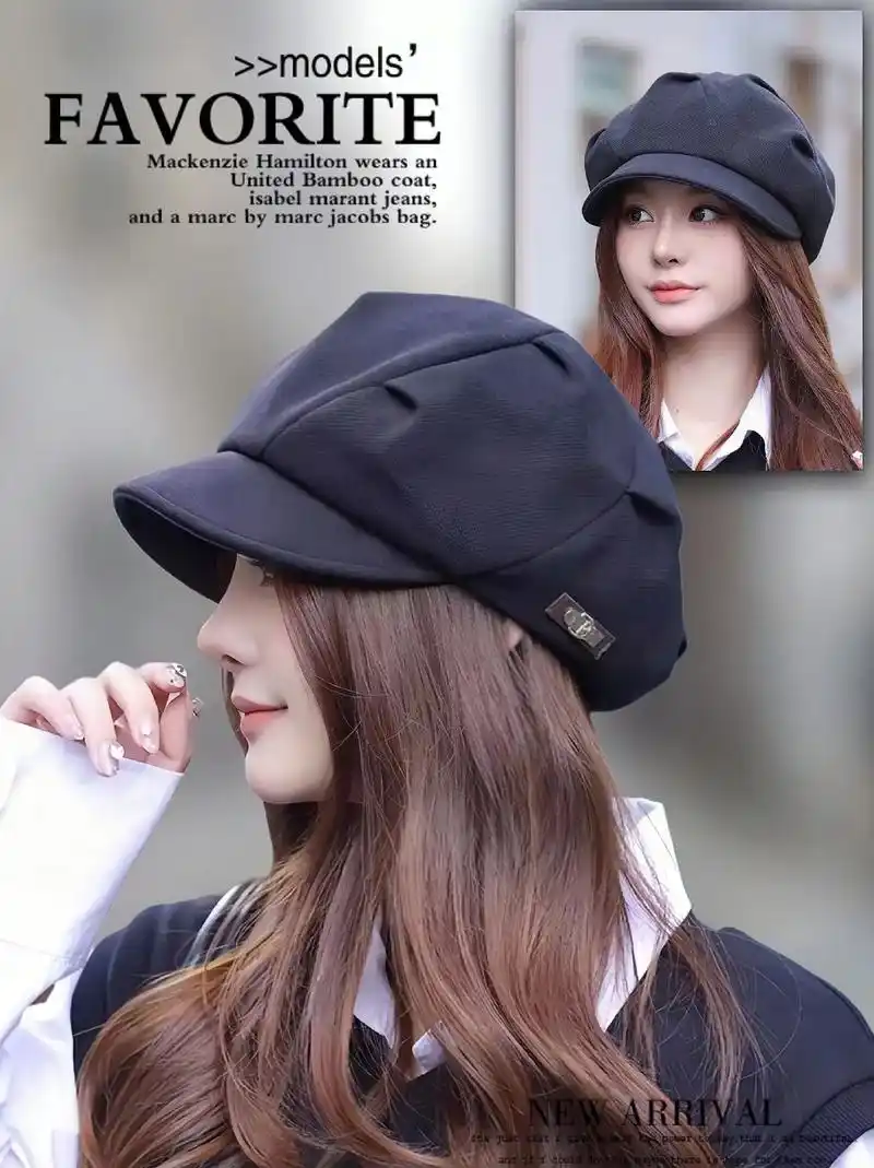 时尚百搭云朵八角帽休闲气质贝雷帽鸭舌帽