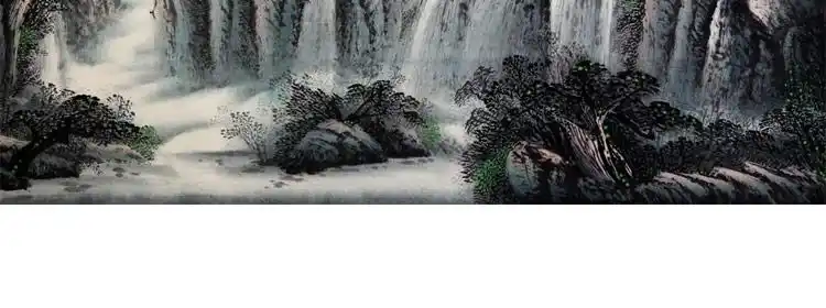 张平 壮丽山川2> 国画 山水画 水墨写意 山水 树木 横幅