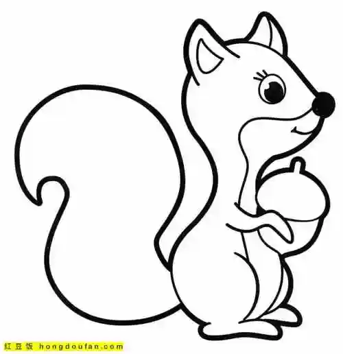 填色画,幼儿园,幼儿填色,幼儿涂色,打印,有趣,松鼠,松鼠简笔画,森林