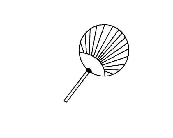 圆形扇子上简笔画