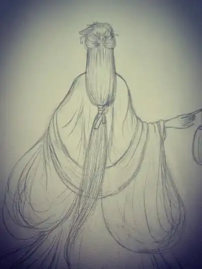 手绘 古风 女子 背影