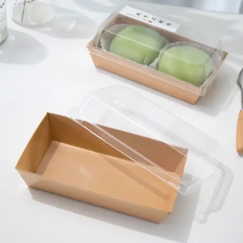 两粒装雪媚娘包装盒2粒班戟点心打包盒子毛巾卷蛋糕烘焙西点纸盒