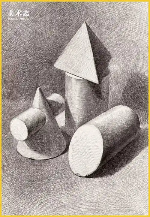 素描基础练习详细的作画步骤教你战胜复杂石膏几何体组合