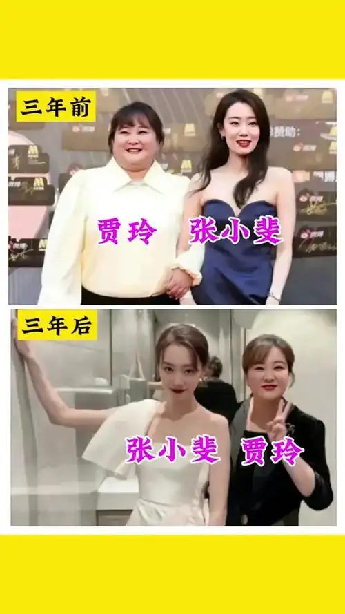 贾玲和张小斐相隔3年的合影对比