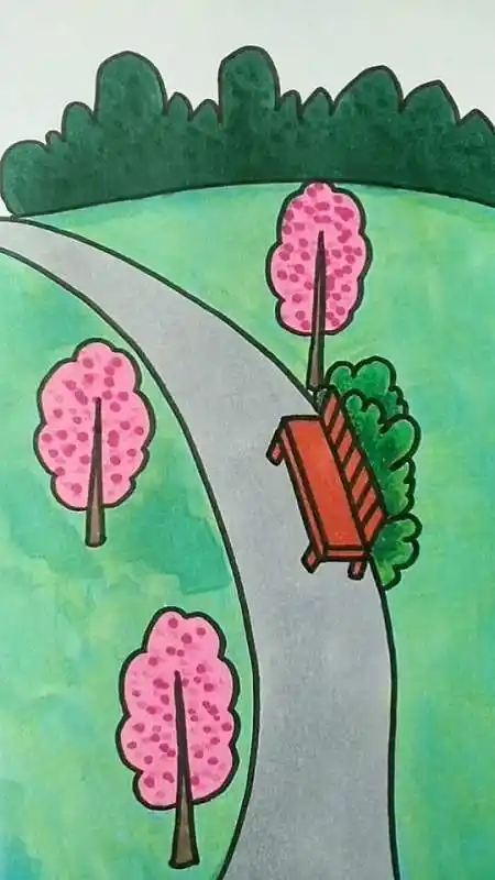 羊绵绵儿童简笔画原创教程春天的风景 昨天为大家推送了一篇风筝简笔