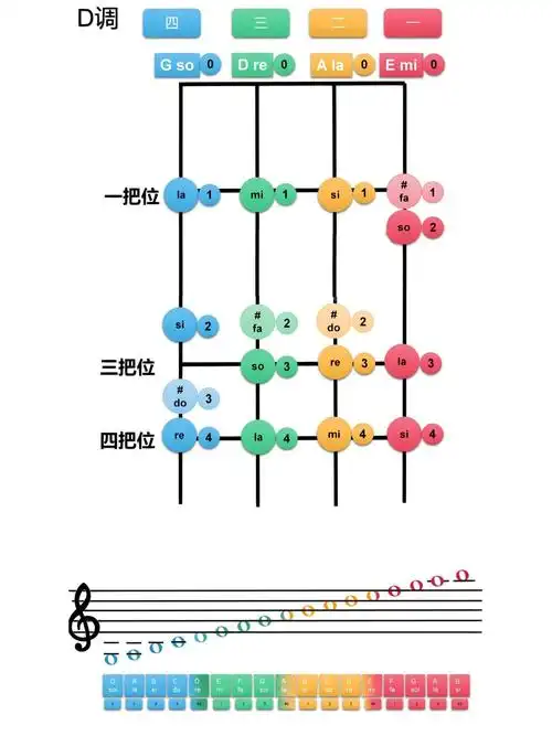 小提琴95一把位指位图(d调