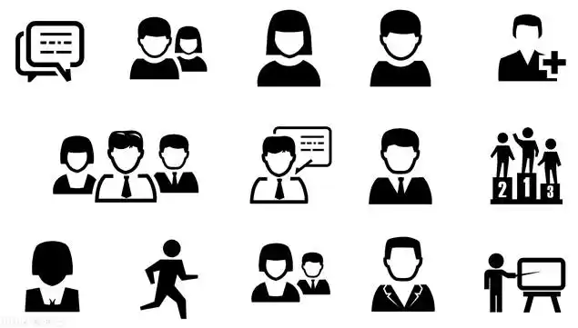 人物头像人物状态单色ppt图标素材