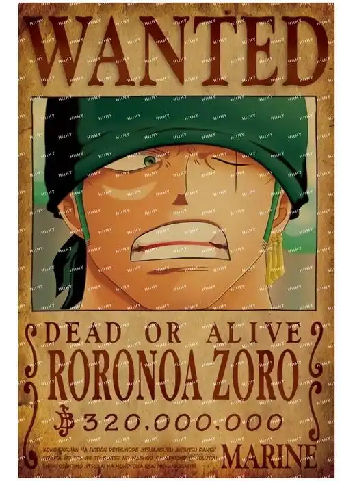 中号f035805海贼王索隆15亿通缉令动漫笔记本吉他旅行笔记本个性小