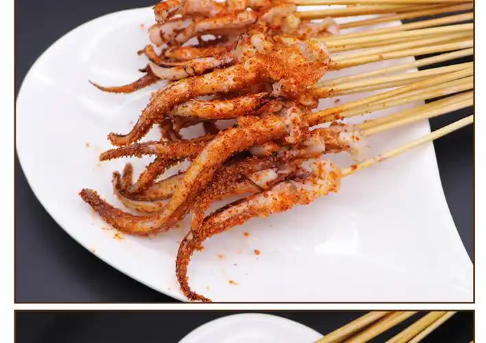 大号鱿鱼须小串网红铁板串8克一串油炸串100串烧烤油炸小肉串食材
