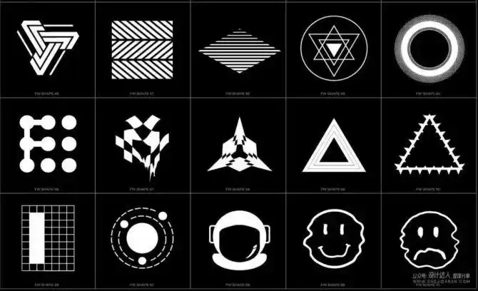 酸性设计元素创意几何点线面矢量图形图标