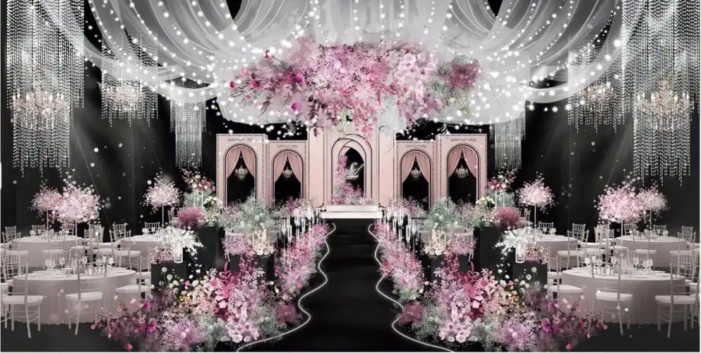 婚礼现场布置效果图vs实际效果