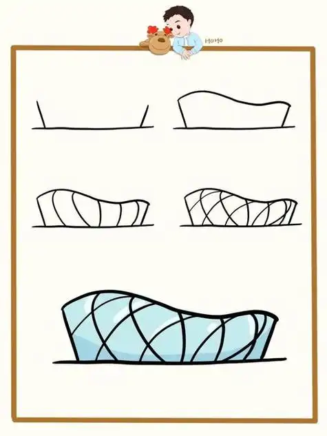 鸟巢的海报简笔画