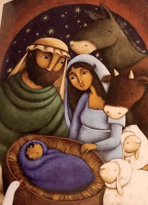 校尉美术内蒙校区 | 世界名画欣赏:马槽里的婴儿_画面_蒙福_女人