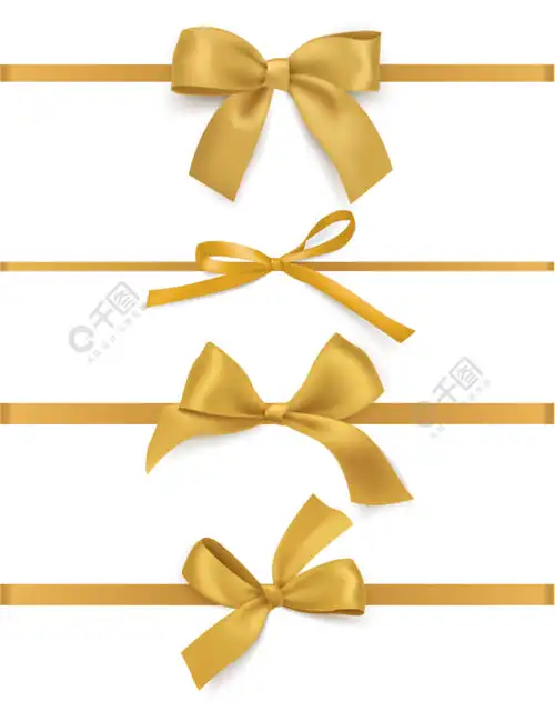 礼品蝴蝶结丝带逼真的装饰金色丝带不同的奢华节日缎弓类型假日包装