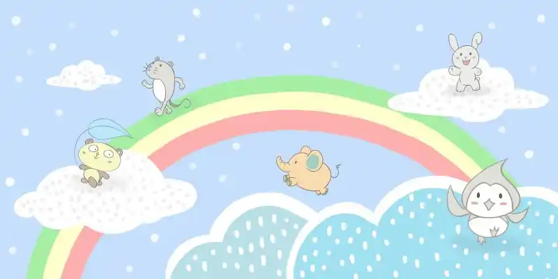 可爱卡通动物无缝背景png免抠图aipsd分层模板