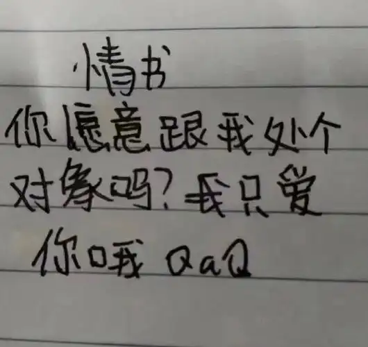 情书你愿意跟我处个对象吗我只爱你o我仅a情书我仅处个表情