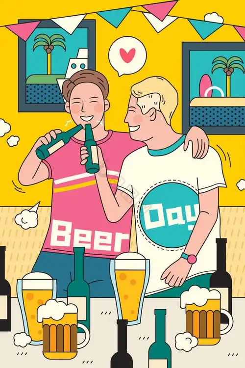 卡通啤酒节图片