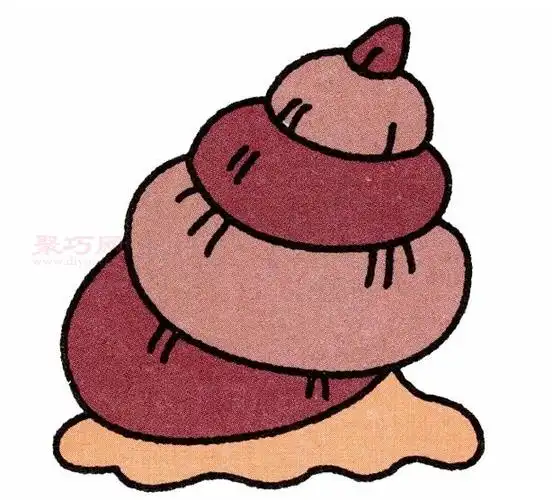 田螺怎么画好看又简单 来看田螺简笔画画法 - 聚巧网