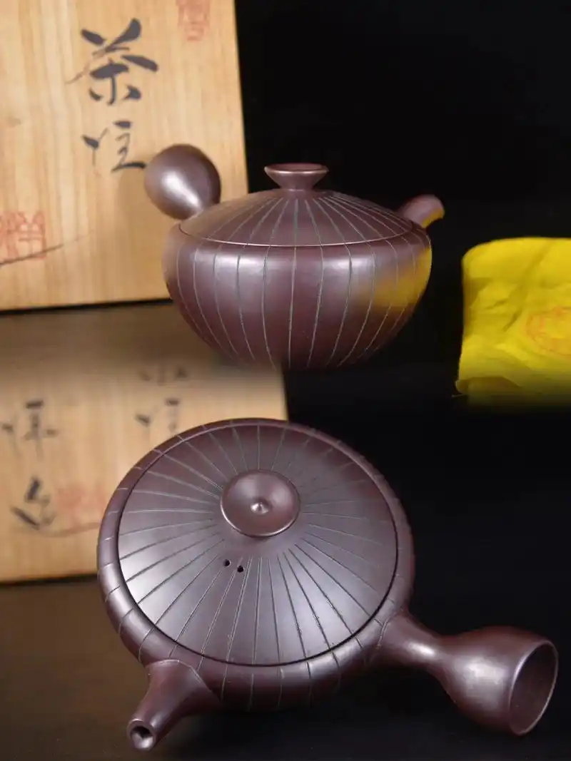 茶器侧把壶日本万古烧泡茶紫砂壶