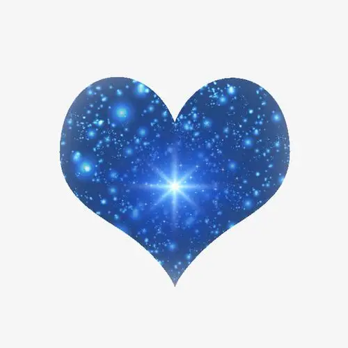 蓝色心形光效免抠素材免费下载_觅元素51yuansu.com